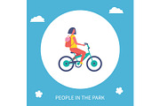 People Park Poster Girl Riding Bike