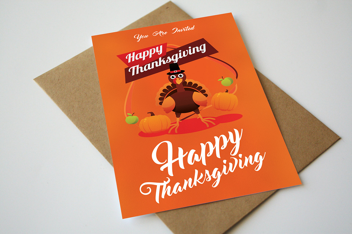 Happy Thanksgiving Card in Card Templates - product preview 8