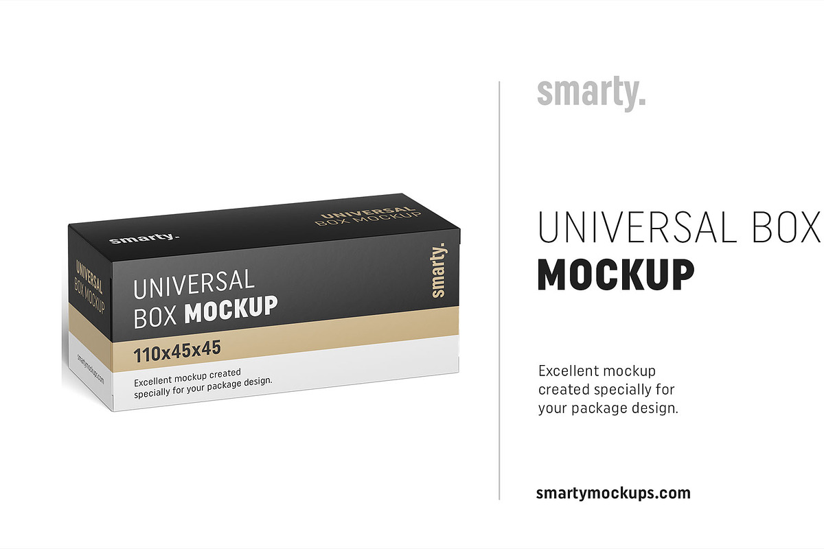 Universal box mockup 110x45x45 in Product Mockups - product preview 8