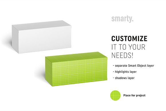 Universal box mockup 110x45x45 in Product Mockups - product preview 1