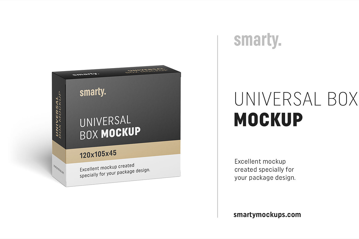 Universal box mockup 120x105x45 in Product Mockups - product preview 8