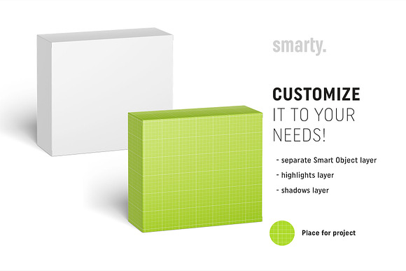 Universal box mockup 120x105x45 in Product Mockups - product preview 1