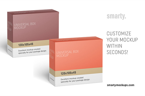 Universal box mockup 120x105x45 in Product Mockups - product preview 2