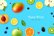 Juicy fruits and berries poster