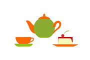 Teapot with Mug and Plate, Served
