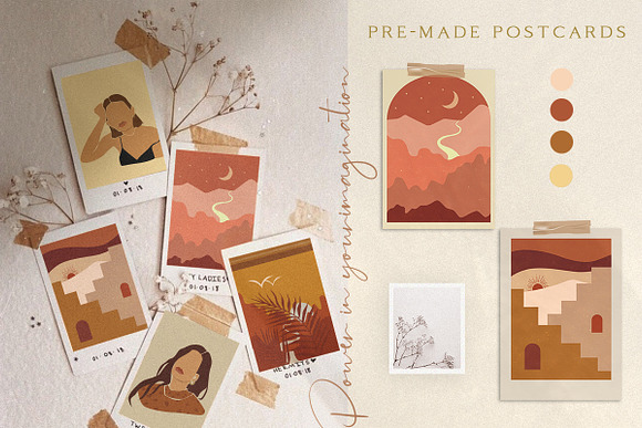 L'esthetique Modern Postcard Set in Illustrations - product preview 4