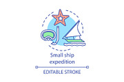 Small ship expedition concept icon