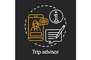 Trip advisor chalk concept icon