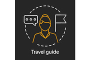Travel guide chalk concept icon