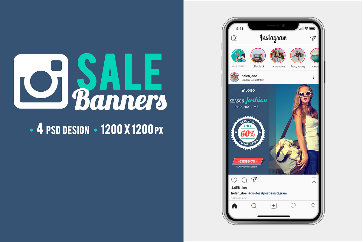 Instagram Posts Sale in Instagram Templates - product preview 8