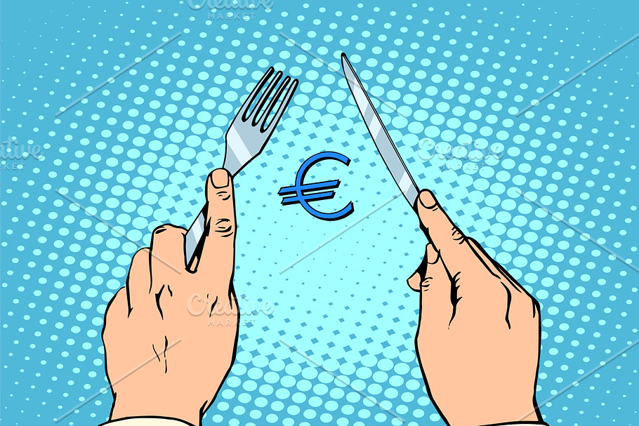 European Euro knife and fork