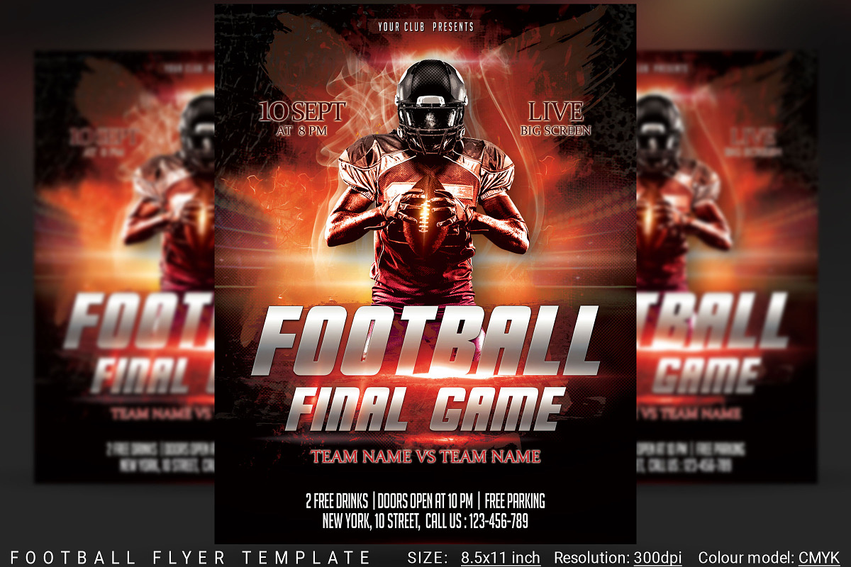 Football Flyer Template in Flyer Templates - product preview 8