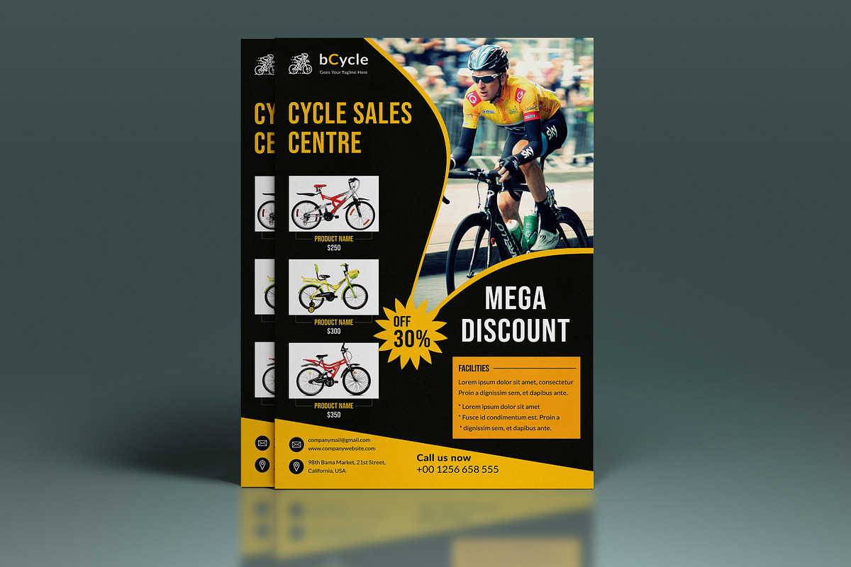 Cycle Store Flyer in Flyer Templates - product preview 8