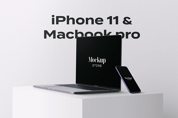 iPhone 11 and Macbook pro Mockups