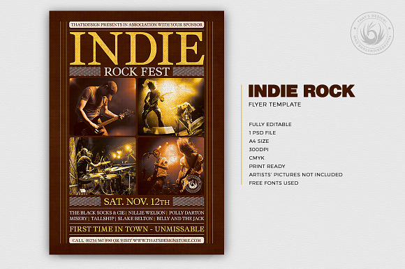 Indie Rock Flyer Template V8 in Flyer Templates - product preview 1