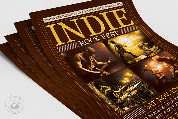 Indie Rock Flyer Template V8 in Flyer Templates - product preview 4