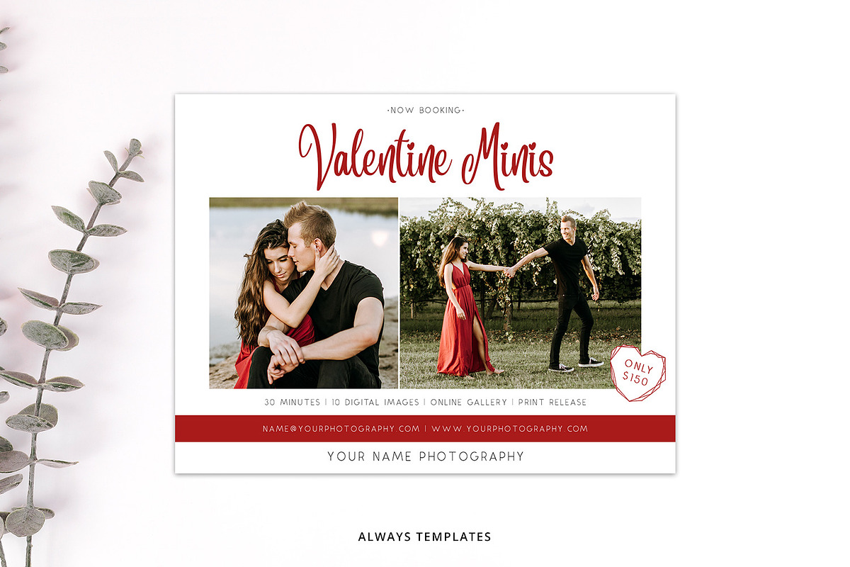 Valentine's Day Photography Minis in Facebook Templates - product preview 8