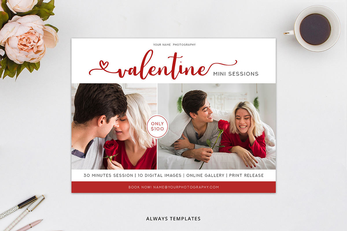 Valentine's Day Photography Minis in Facebook Templates - product preview 8