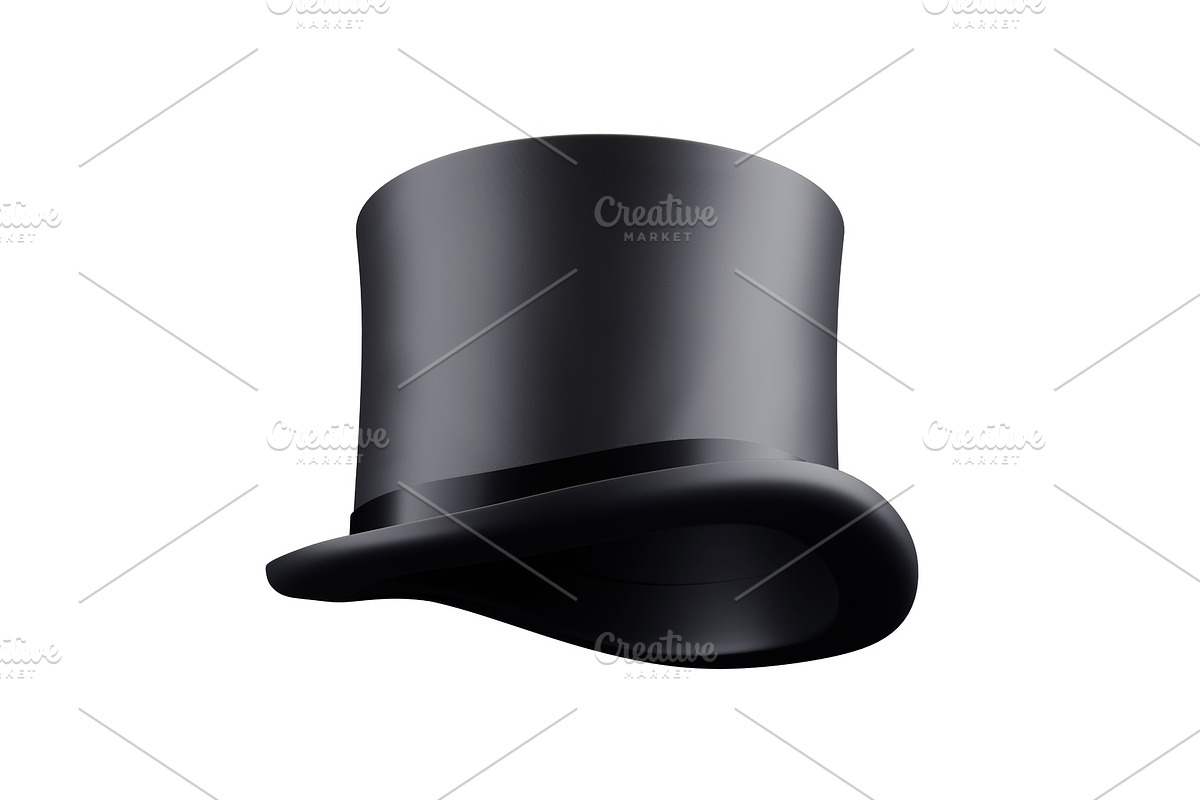 Gentleman Hat Cylinder Isolated in Objects - product preview 8