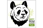 Panda head mascot - panda head