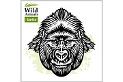 Gorilla head - symmetric front face