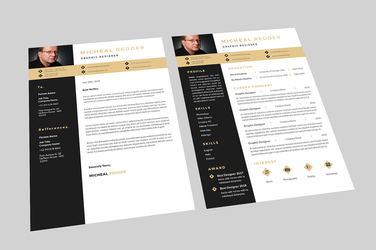 Micheal Graphic Resume Designer in Resume Templates - product preview 8