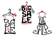 Sale lettering on dress shapes