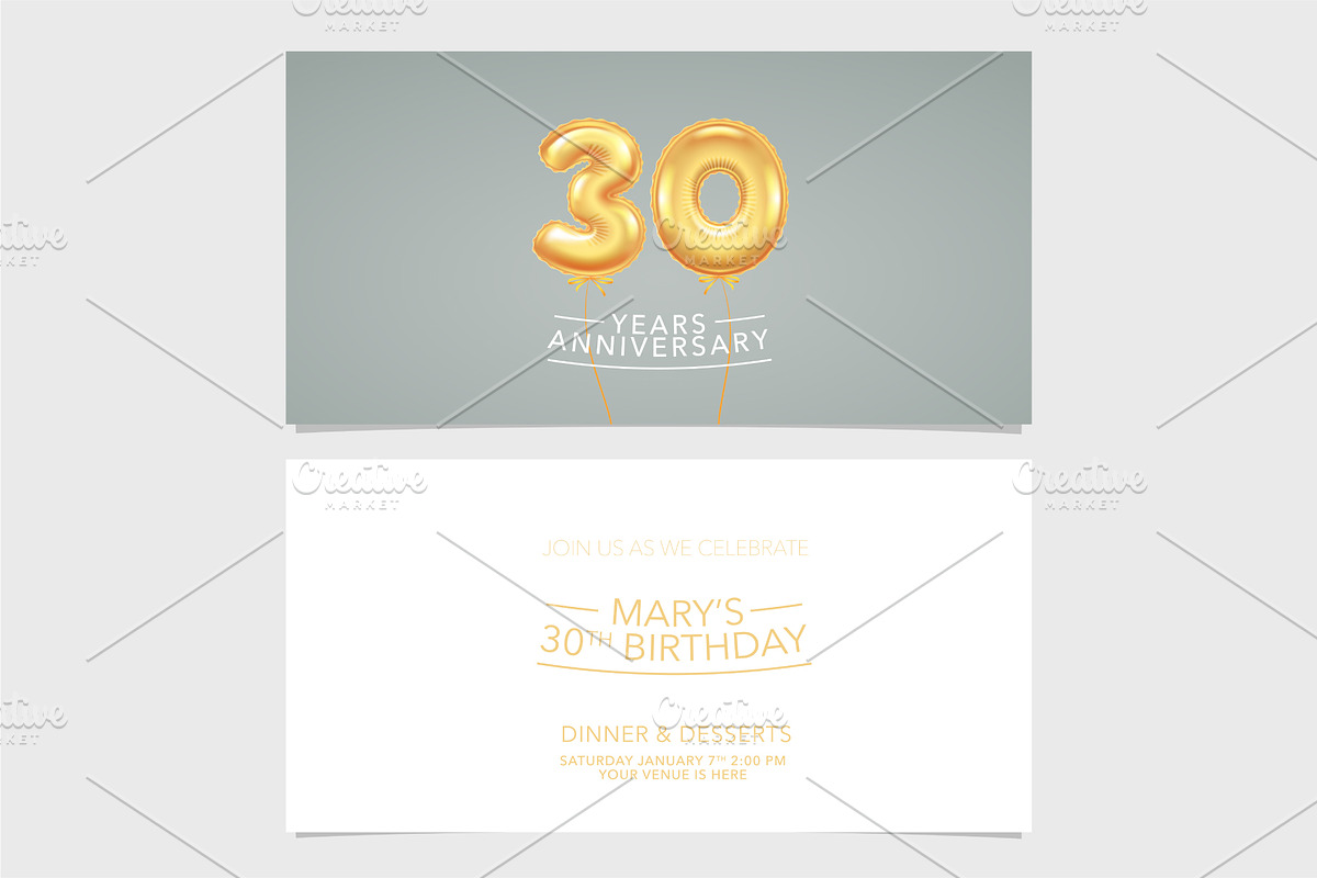 30th anniversary invitation vector in Illustrations - product preview 8