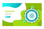 Spring Sale Web Page Decorated by