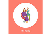 Hair Styling Poster Woman Sitting