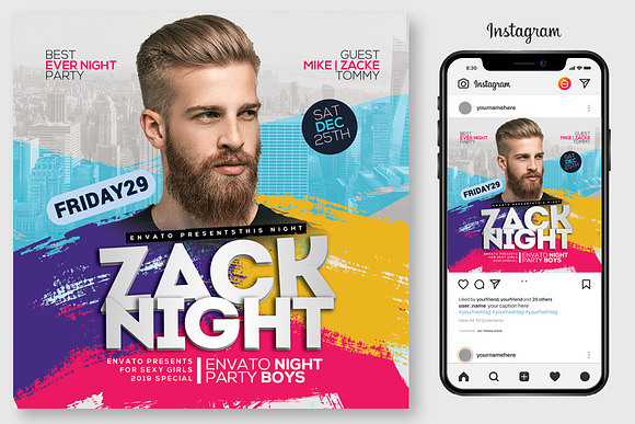 2 Dj Party Flyers Bundle in Flyer Templates - product preview 1