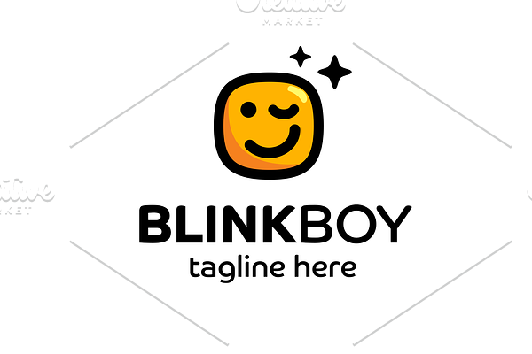 Emoji Blink Boy Logo