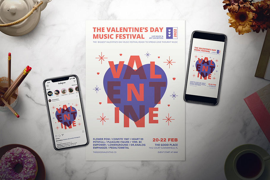 Valentine's Day Music Flyer Set in Flyer Templates - product preview 8