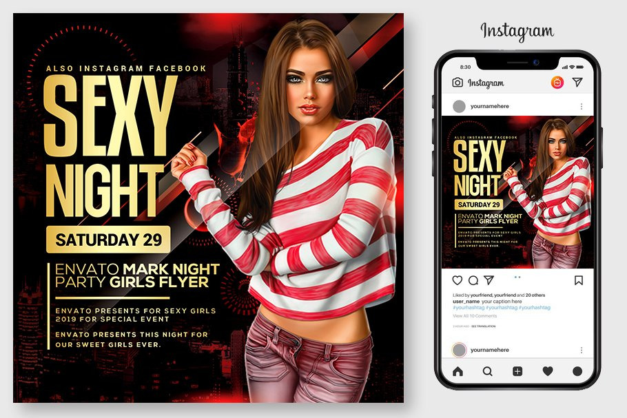 3 Sexy Night Party Flyers Bundle