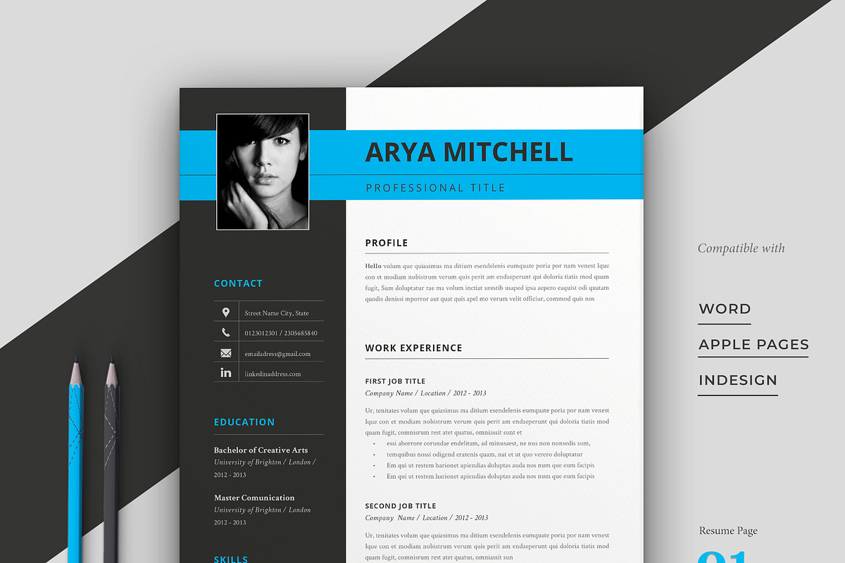 Resume Template Cv in Resume Templates - product preview 8