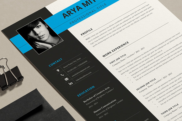 Resume Template Cv in Resume Templates - product preview 4