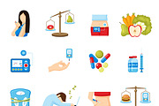 Diabetes signs and symptoms icons