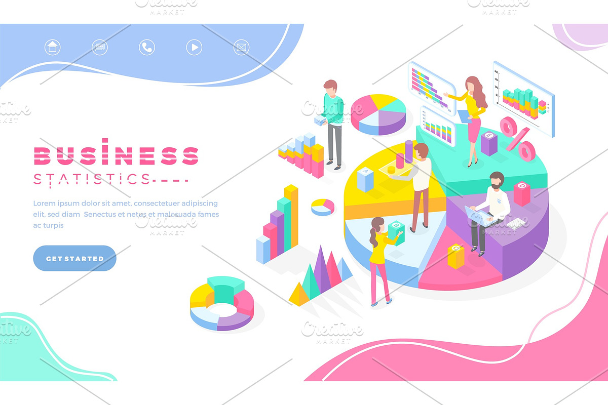 Business Statistics Workers with in Illustrations - product preview 8