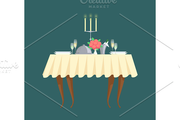 Restaurant Table with Candlestick