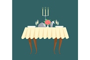 Restaurant Table with Candlestick