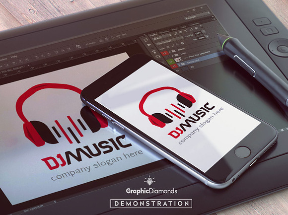 Dj Music Logo Template in Logo Templates - product preview 1