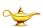 Aladdin yellow iron lamp