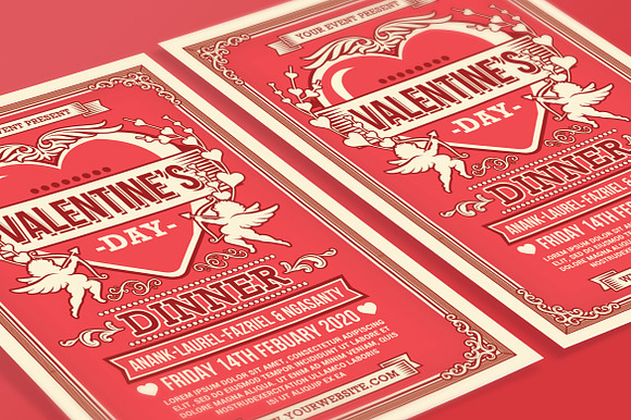 Valentine's Day Dinner Flyer in Flyer Templates - product preview 3