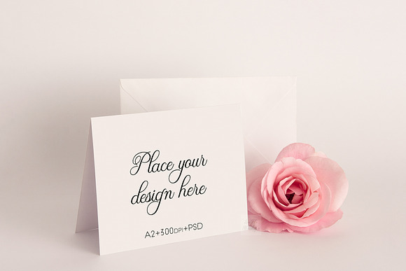 A2 Invitation greeting card mockup in Print Mockups - product preview 1