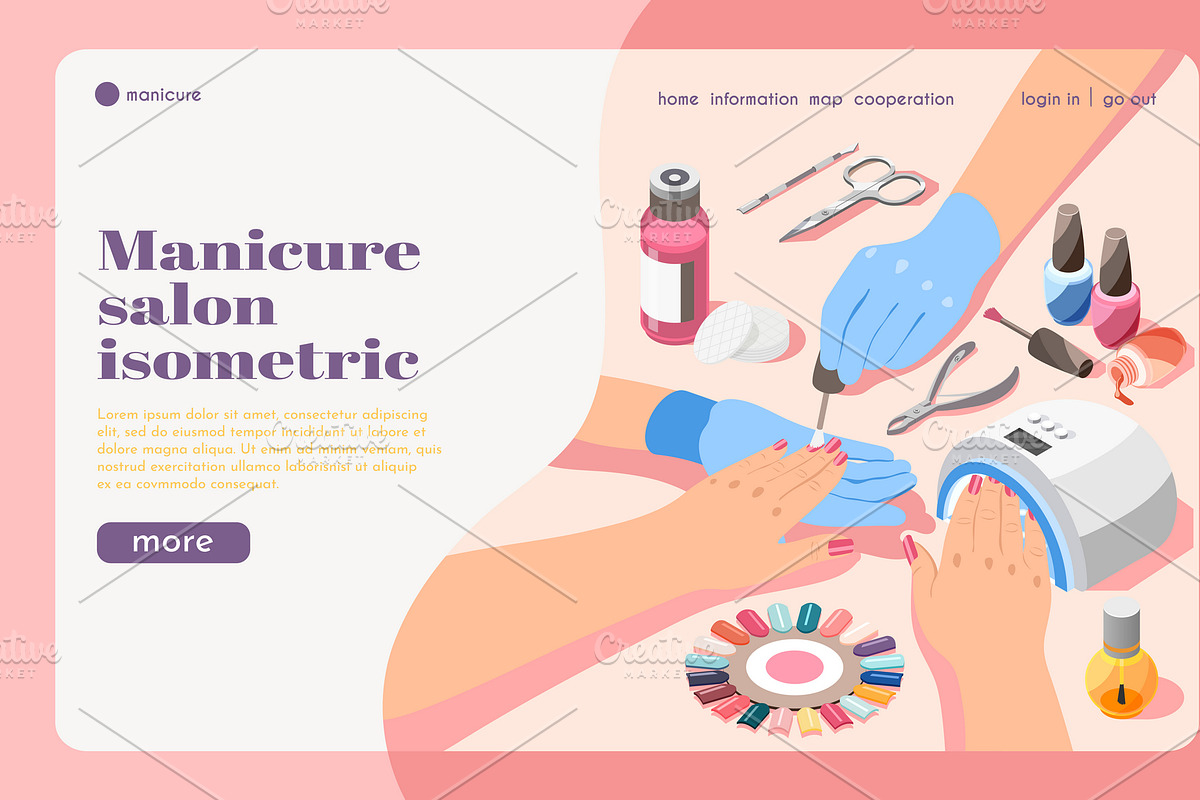 Manicure salon isometric composition in Illustrations - product preview 8