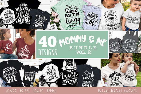 Mommy and me SVG bundle 40 designs