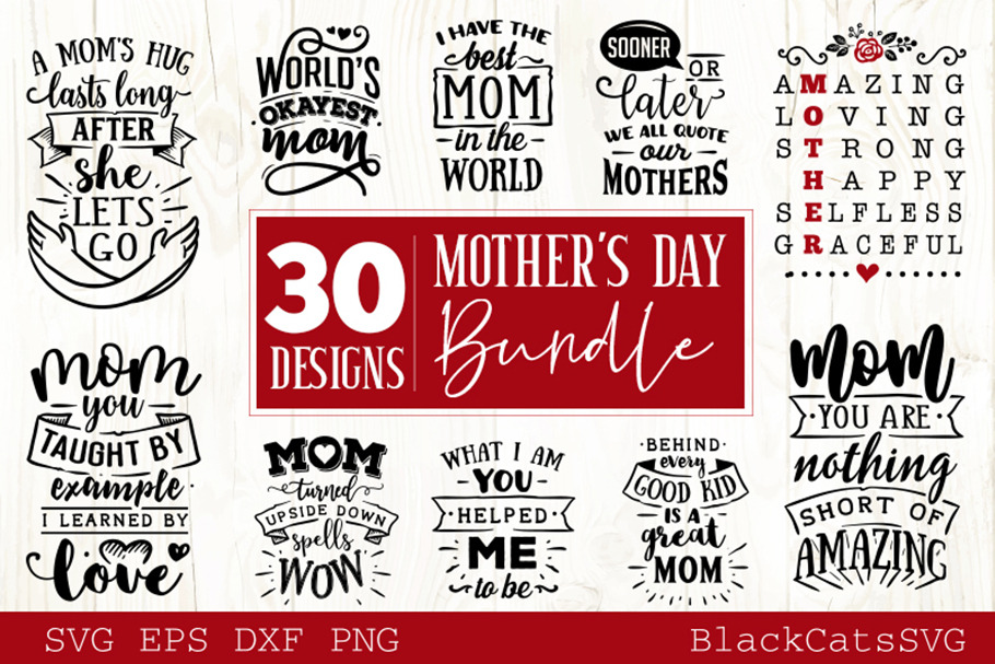Mother's Day SVG bundle 30 designs in Illustrations - product preview 8