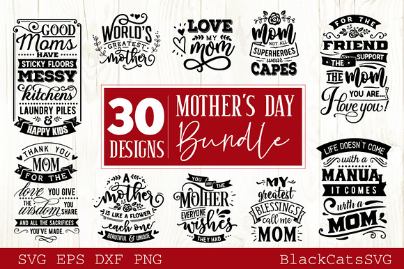 Mother's Day SVG bundle 30 designs in Illustrations - product preview 1