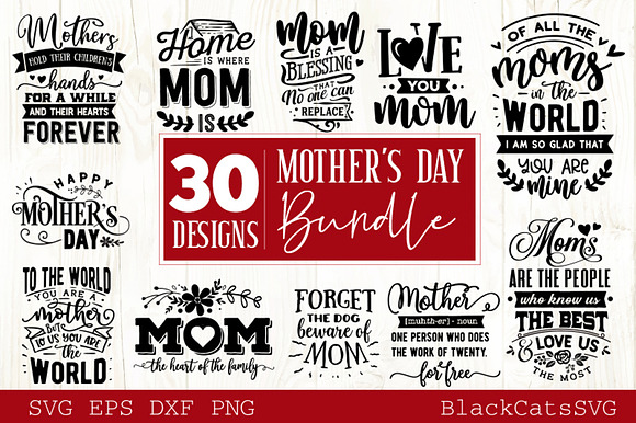 Mother's Day SVG bundle 30 designs in Illustrations - product preview 2