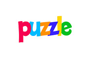 Puzzle vector lettering